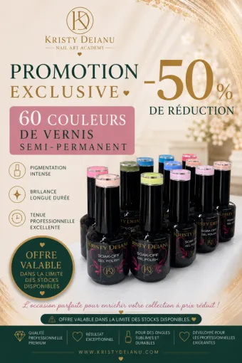 PROMOTION EXCLUSIVE  60 COULEURS DE VERNIS SEMI-PERMANENT À -50% En boutique à Nice , Nice, KRISTY DEIANU